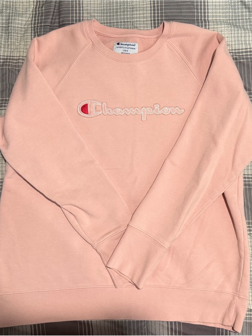 Pale Pink Embroidered Logo Crewneck Sweatshirt